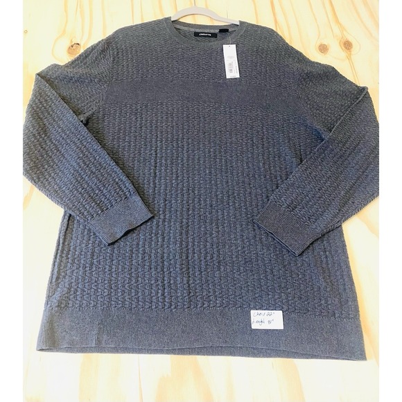 Claiborne Other - Claiborne Men's XL Textured Sweater Dark Charcoal Medium Weight Size NWTS